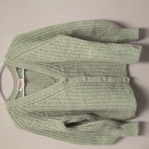 Sezane Basile alpaca wool cardigan, pastel green, size XXS